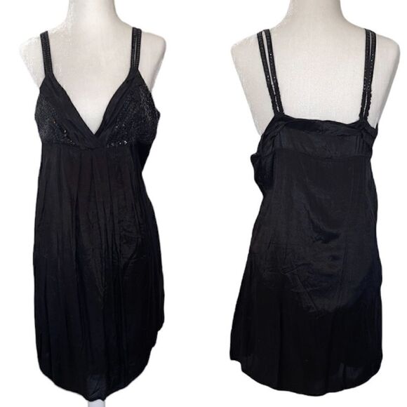 Vintage Free People Embellished 100% Cotton Slip Dress - Picture 1 of 16